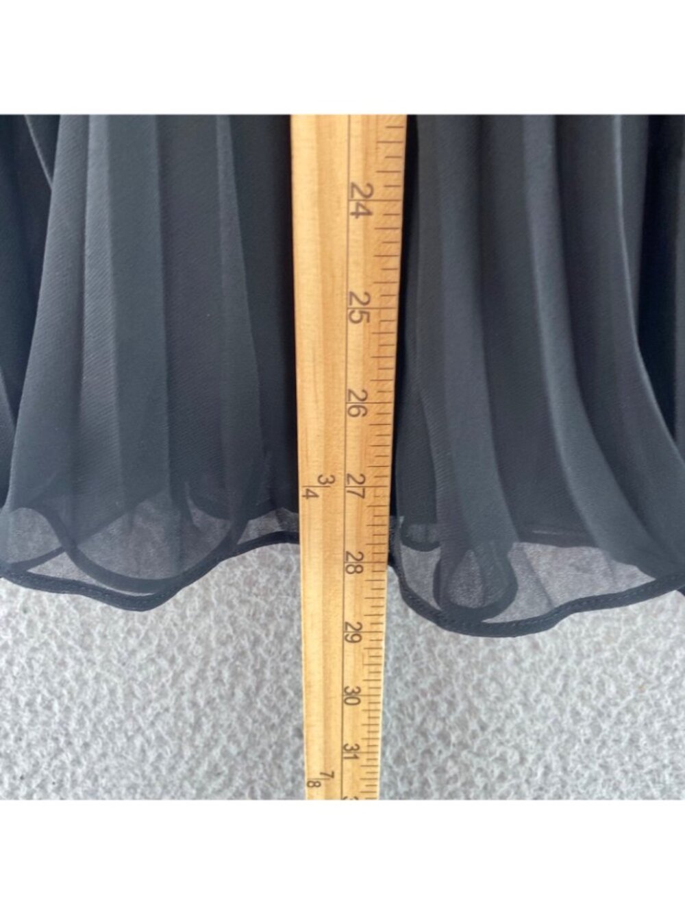 Polo Ralph Lauren Skirt Womens 2 Black Lined Chiffon Knife Pleat Below Knee Midi - Picture 10 of 11